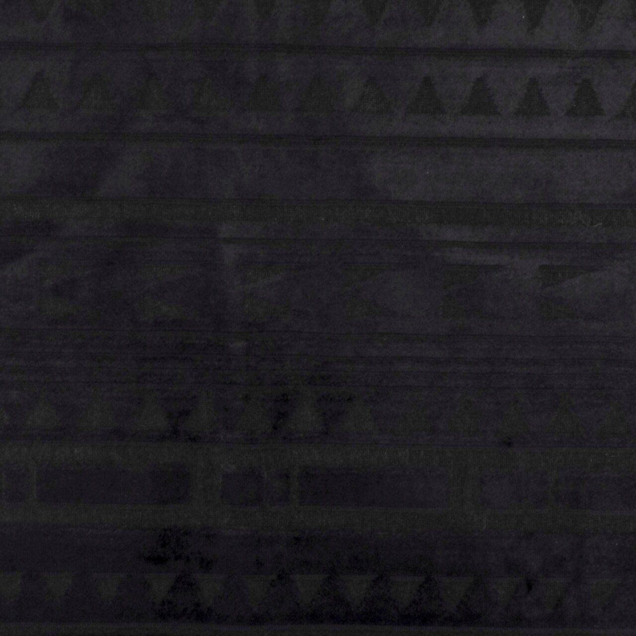 Mystical Black-Black Aztec Velvet Burnout Bonded Fabric By the Yard